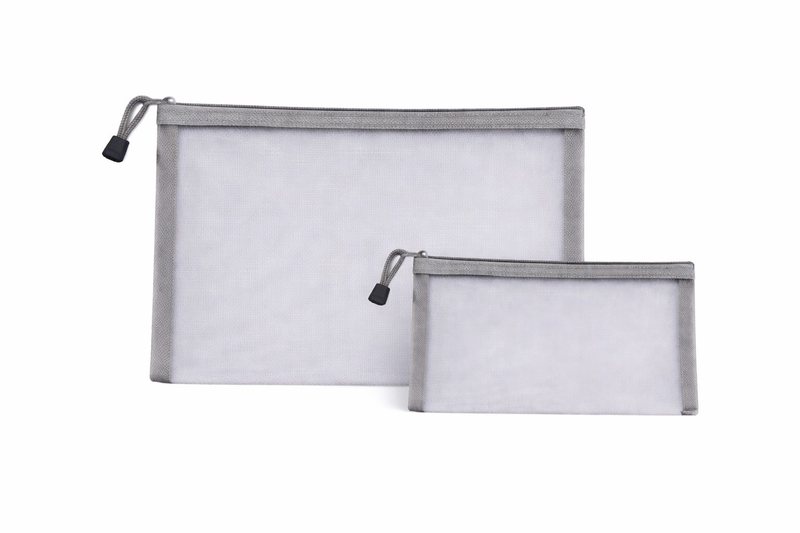 Túi đựng bút dạng lưới xuyên thấu - bóp viết có khoá kéo tiện dụng K06 - [Combo 2] Túi đựng bút lưới xuyên thấu K06 Xám, A5 + A6