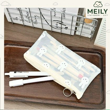 Túi đựng bút pvc thỏ trắng TB26