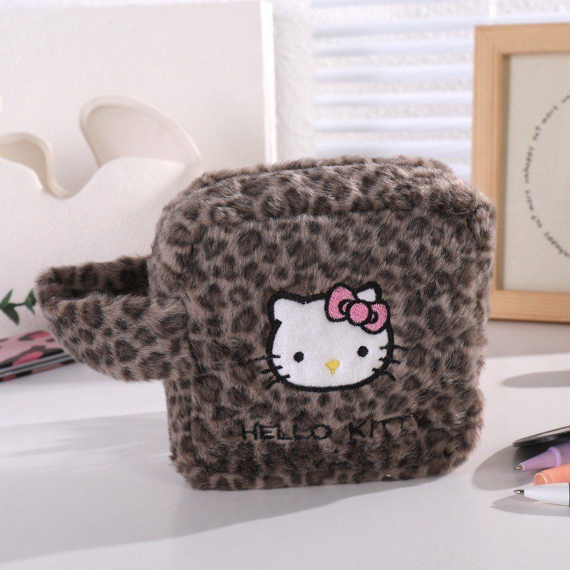 Túi Đựng Đồ Mini Lông Mềm Hello KT Dễ Thương - Túi Đựng Mỹ Phẩm