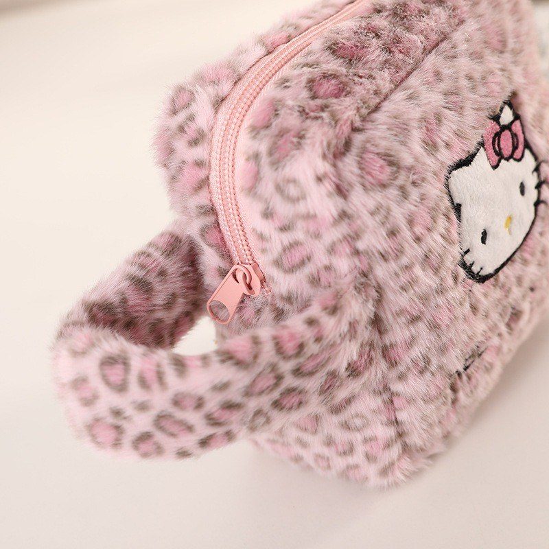 Túi Đựng Đồ Mini Lông Mềm Hello KT Dễ Thương - Túi Đựng Mỹ Phẩm