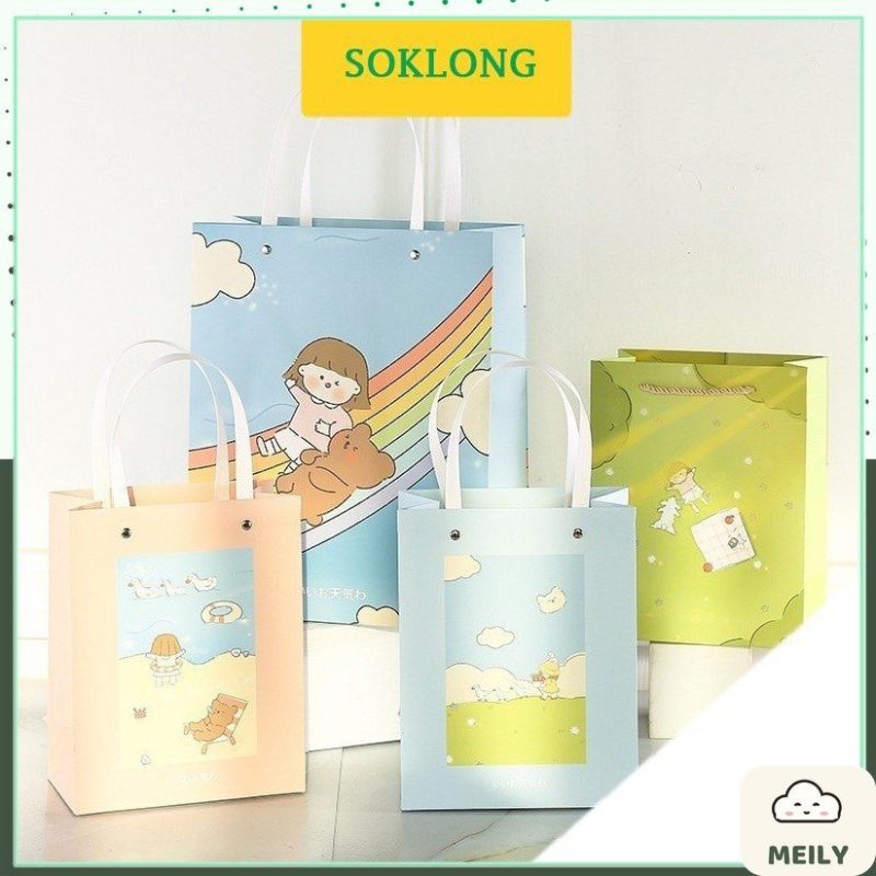Túi giấy đựng quà hình cô gái hoạt hình tặng sinh nhật