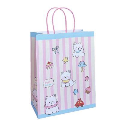 Túi giấy đựng quà Cún bông Caro Hồng TU77