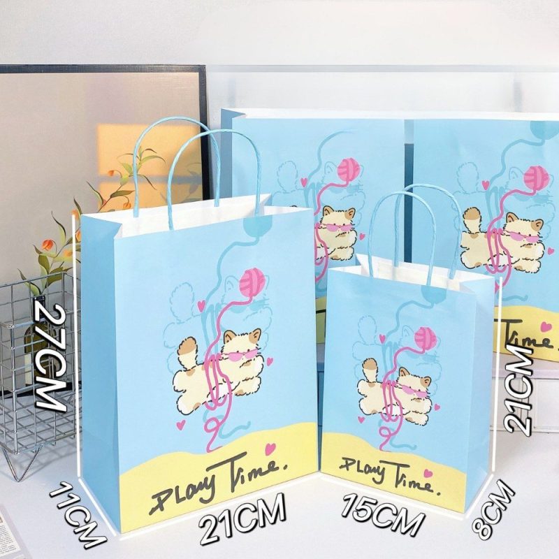 Túi giấy đựng quà Cún bông Caro Hồng TU77