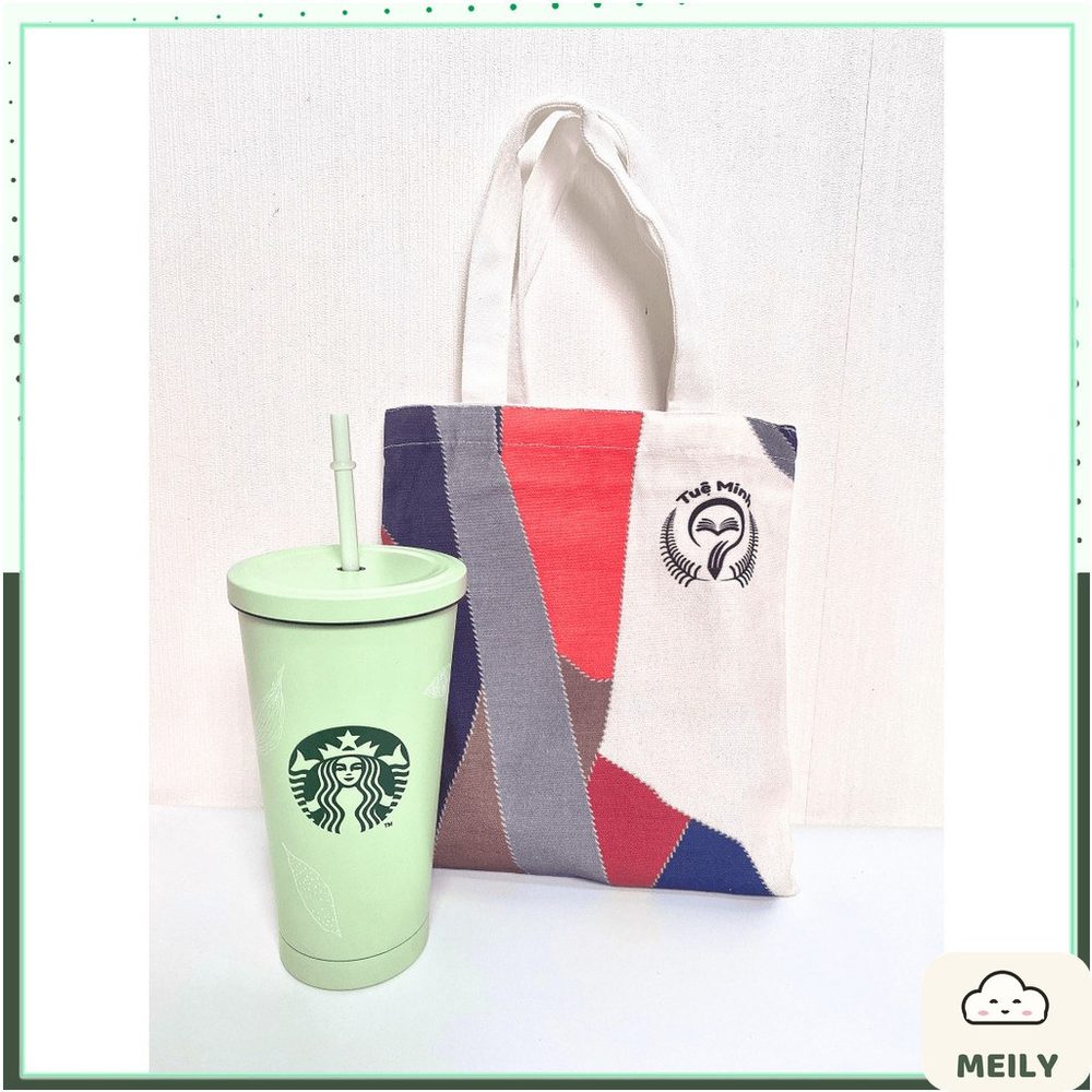 Túi tote xách tay, đeo vai chất vải canvas in hoạ tiết độc đáo cỡ B5 đi học, đi