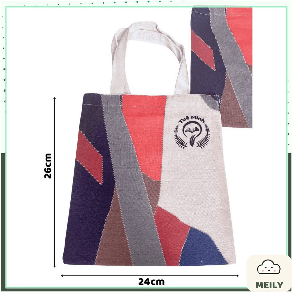 Túi tote xách tay, đeo vai chất vải canvas in hoạ tiết độc đáo cỡ B5 đi học, đi
