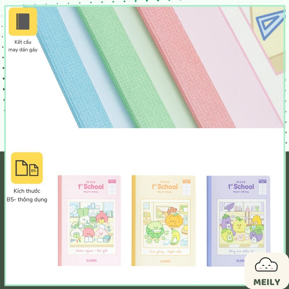 Vở 4 Ô Ly Fruity KLONG MS 029