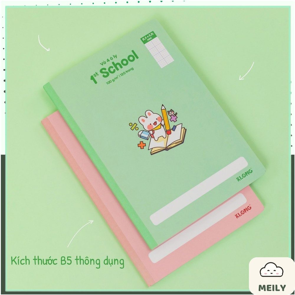 Vở 4 ô ly Klong B5 MS061
