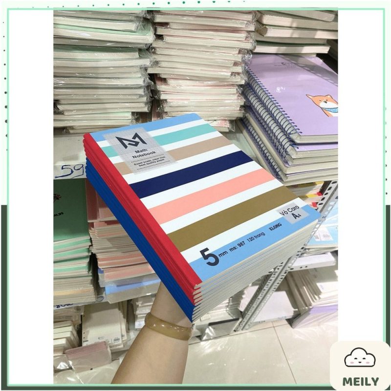 Vở A4 caro 5x5mm Klong 70gsm 120-200 trang MS 298