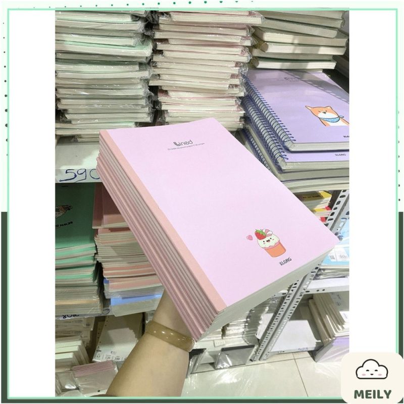 Vở A4 giấy kẻ ngang KLONG tập viết 58-100gsm Sổ may dán gáy
