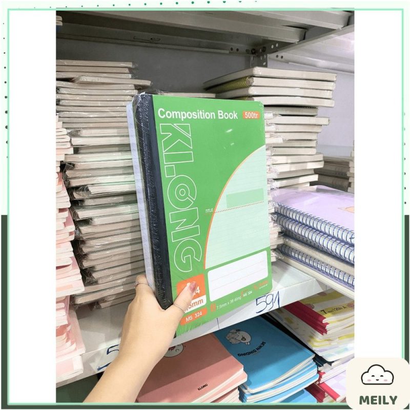 Vở A4 giấy kẻ ngang KLONG tập viết 58-100gsm Sổ may dán gáy