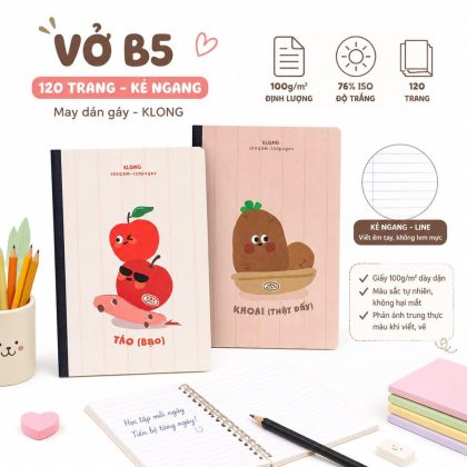 Vở B5 120 trang kẻ ngang MS 841