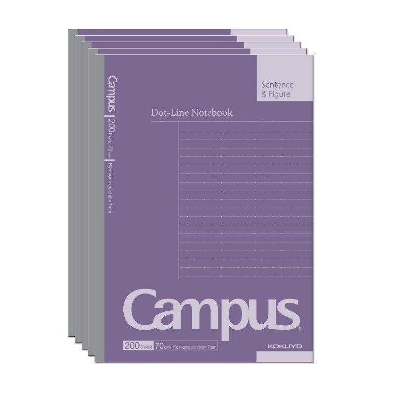 Vở Campus B5 Basic Notebook gáy keo 80/120/200 trang - Vở KN có chấm CAMPUS BASIC NOTEBOOK 200 trang, NB-B5DL200BS-9342