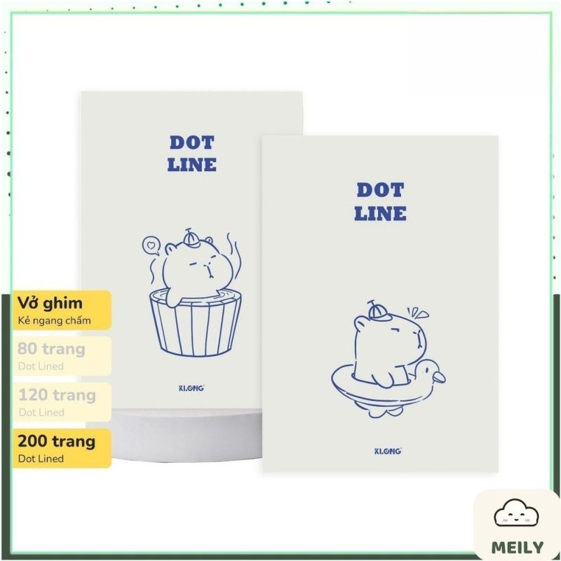 Vở dán gáy kẻ ngang chấm ghim B5 70GSM 80 120 200 trang KLONG MS 856