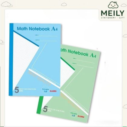 Vở Klong A4 Chọn Màu 200 trang caro Ms 298 Math Notebook