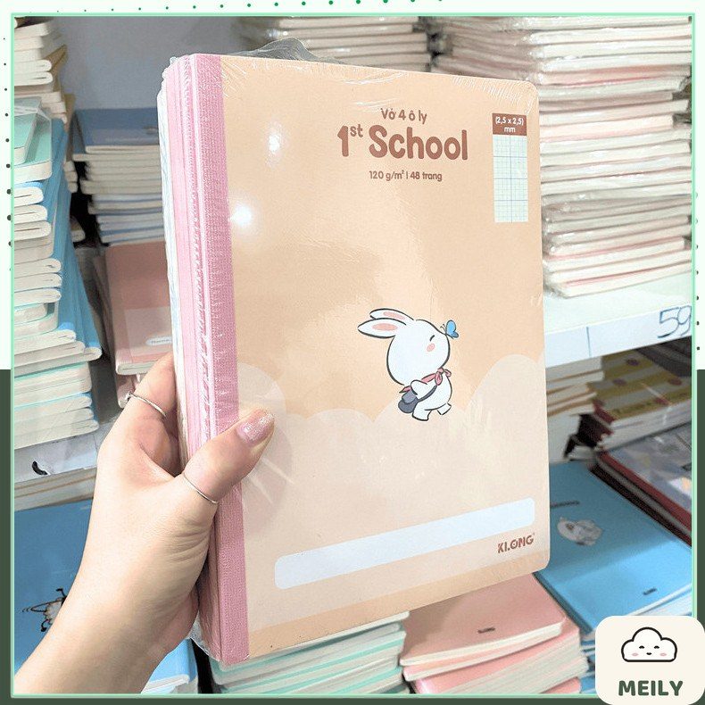 Vở may dán gáy 4 ô ly luyện chữ A5 /B5 /A4 Klong dày 100gsm chống nhoè
