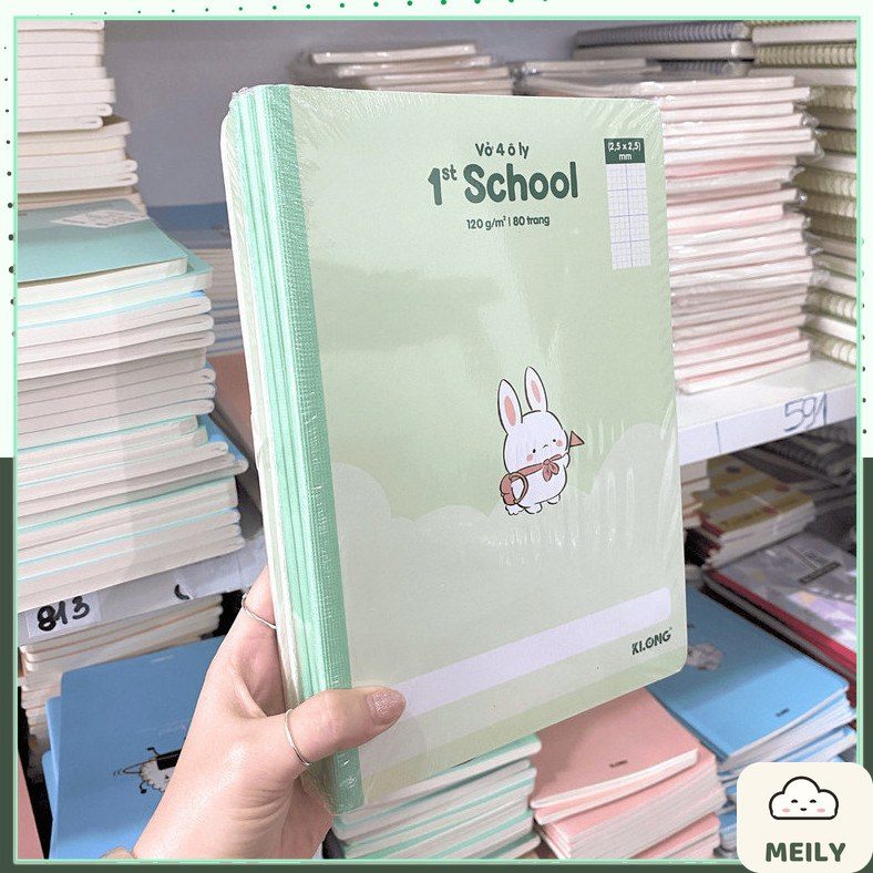 Vở may dán gáy 4 ô ly luyện chữ A5 /B5 /A4 Klong dày 100gsm chống nhoè