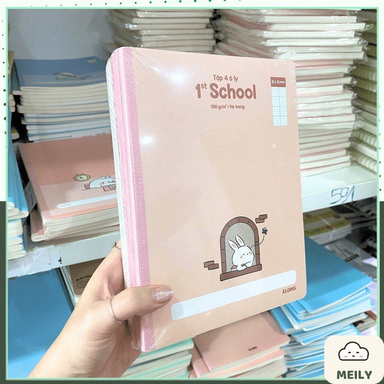 Vở may dán gáy 4 ô ly luyện chữ A5 /B5 /A4 Klong dày 100gsm chống nhoè