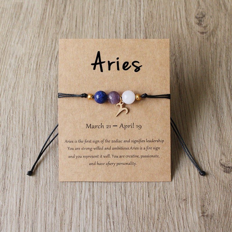Vòng Tay Đá Tự Nhiên 12 Chòm Sao TS01 - Bạch Dương --aries
