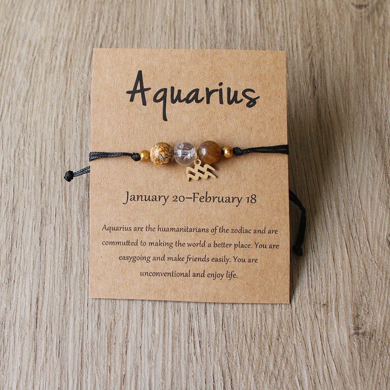 Vòng Tay Đá Tự Nhiên 12 Chòm Sao TS01 - Bảo Bình --aquarius
